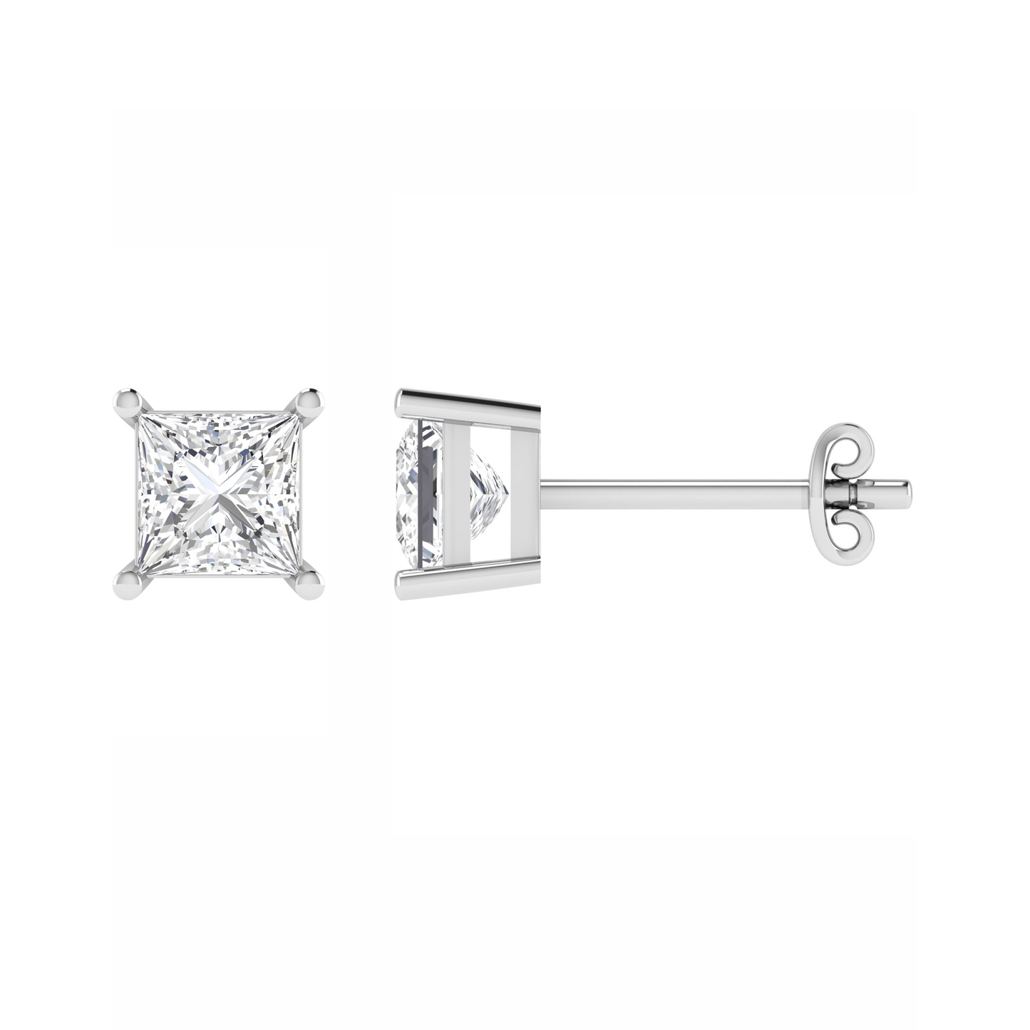 18KY, Mt PC 3.2mm 1.23gm, Beautiful plain stud earrings for looking beautiful
