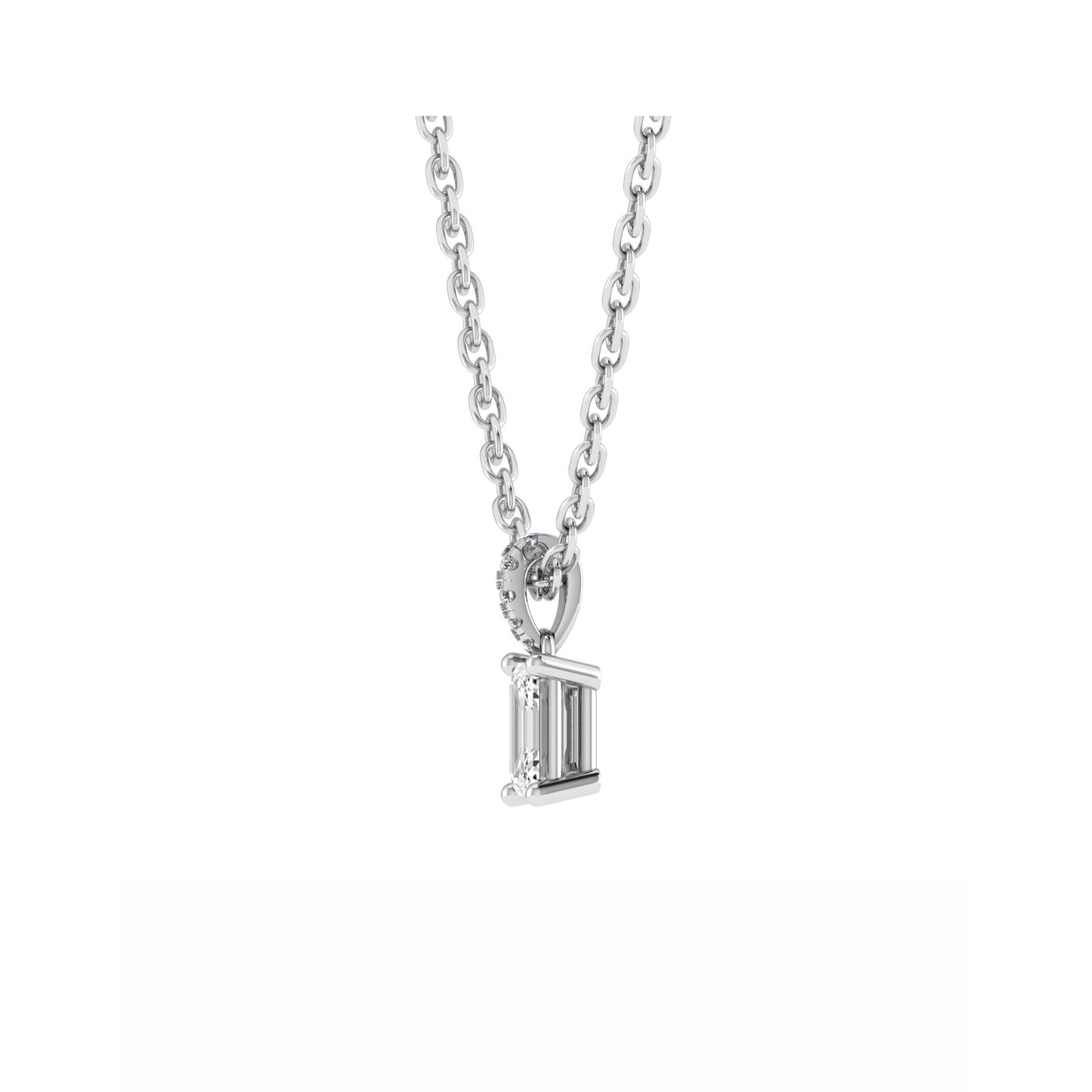 18CT Emerald Pendant Gold For Girls Mt EM 7.0x5.0mm D 0.05ct 0.78gm