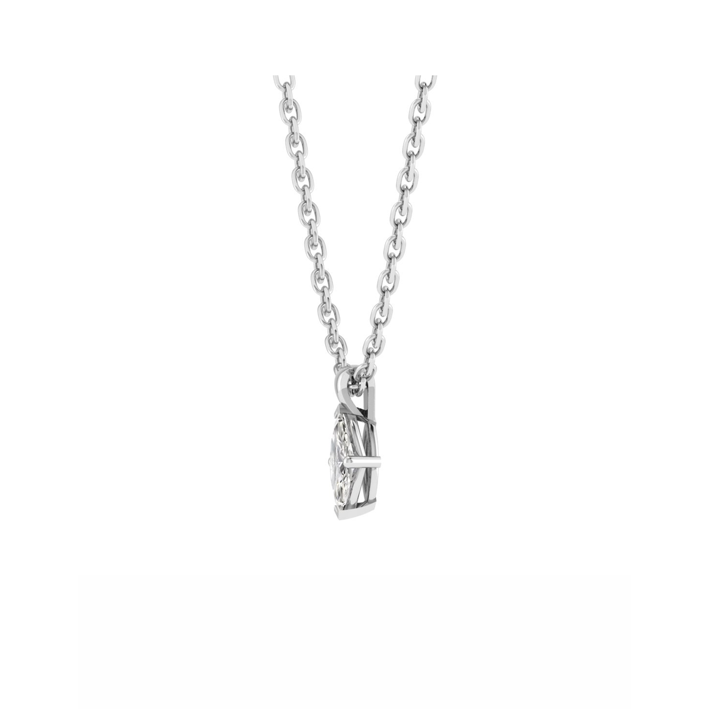 18CT Marquise Crystal Holder Necklace Mt MQ 9.0x4.5mm 0.59gm