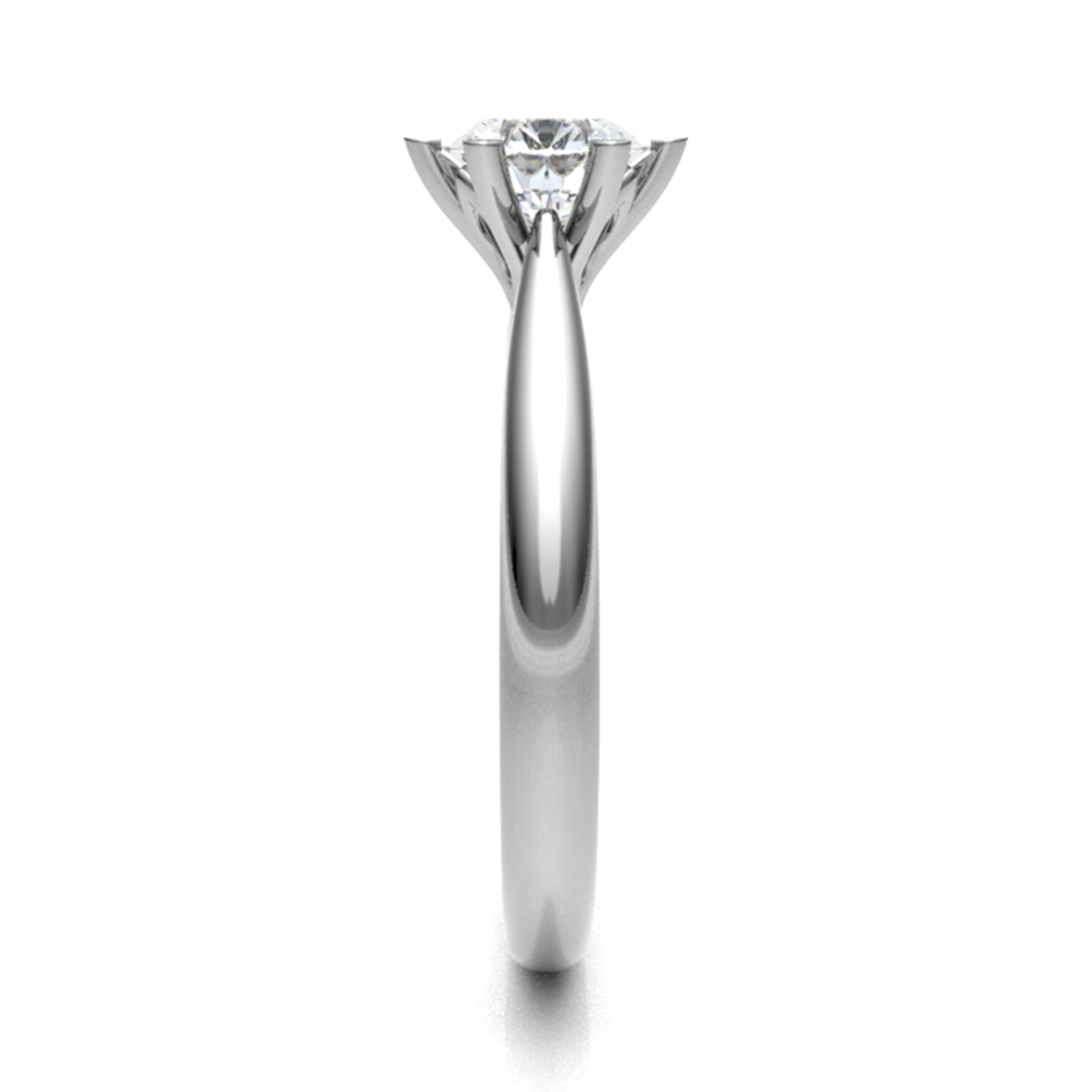 18ct Crown Bead Sterling princess cut diamond ring 5.5mm M1/2 2.74g