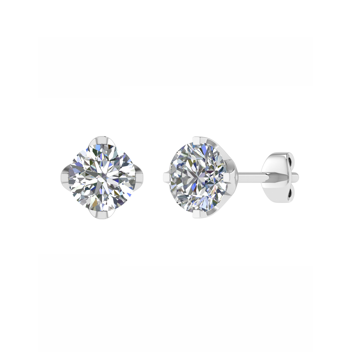 18CT, Mt RD 3.5mm 0.93g, Beautiful Diamond Stud Plain Earrings