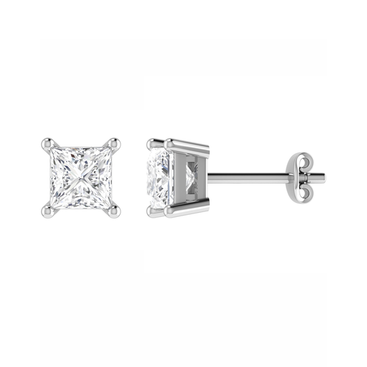 18CT, Mt PC 3.6mm 1.29g, Stunning Diamond Stud Plain Earrings for daily wear
