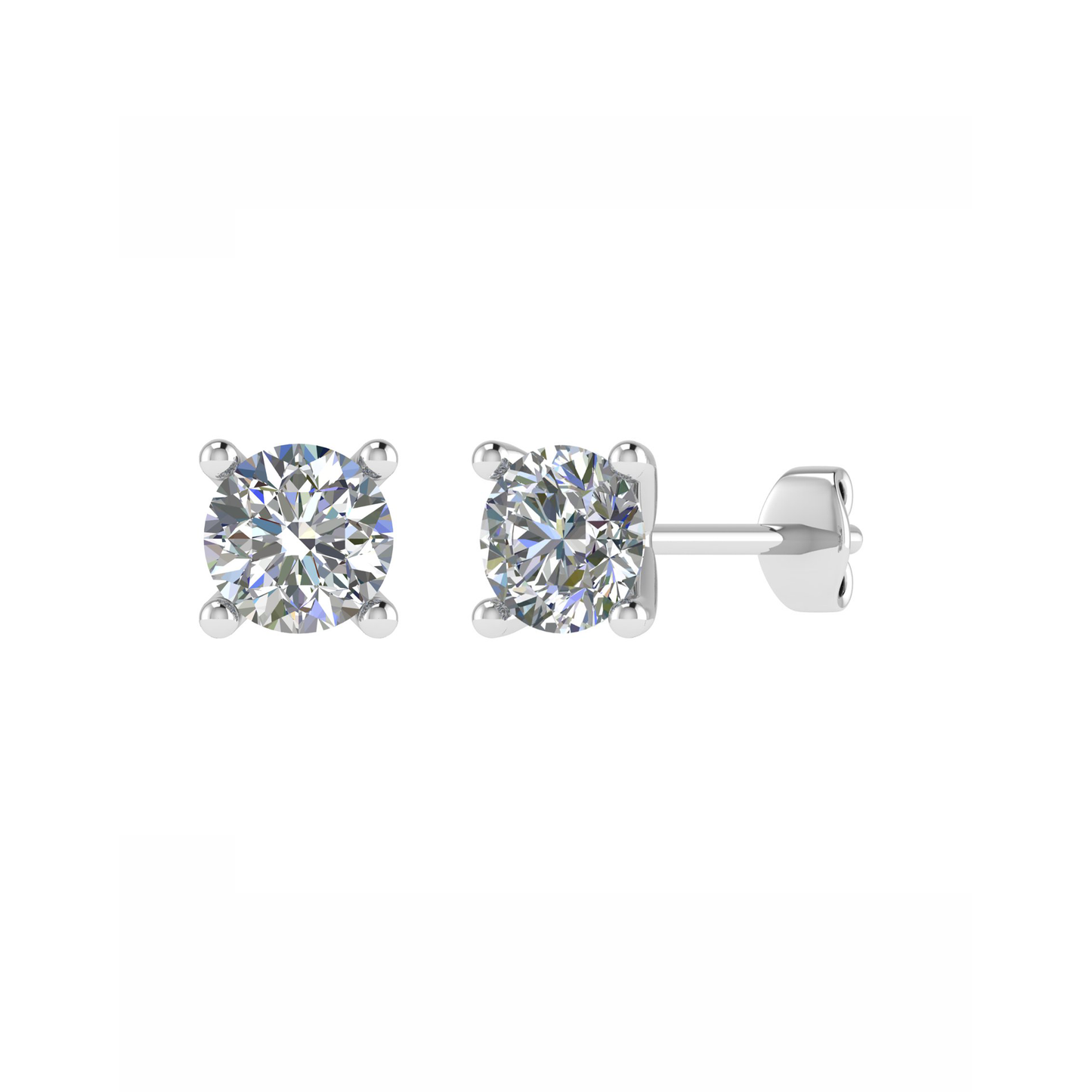 PT950, Classic Plain Diamond stud Earring s for looking elegant, MT RD 4.8mm 2.22gm