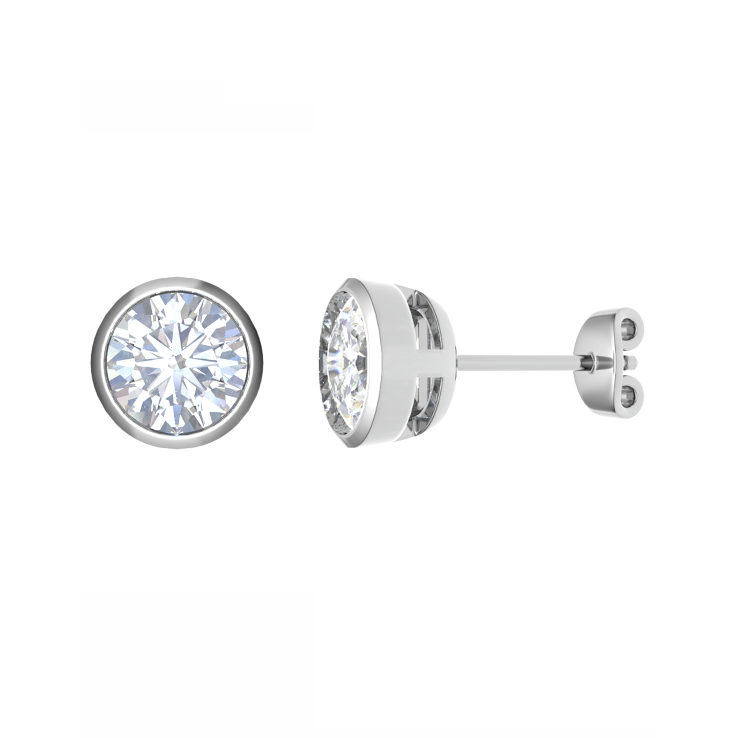 PT950, Mt RD 5.0mm 2.83gm, Round Plain Diamond stud Earring for looking Gorgeous