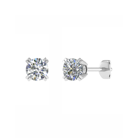 18ct, Mt RD 4.5mm D 0.04ct 1.17gm, Stunning  Diamond Stud Dia. Plain Earrings