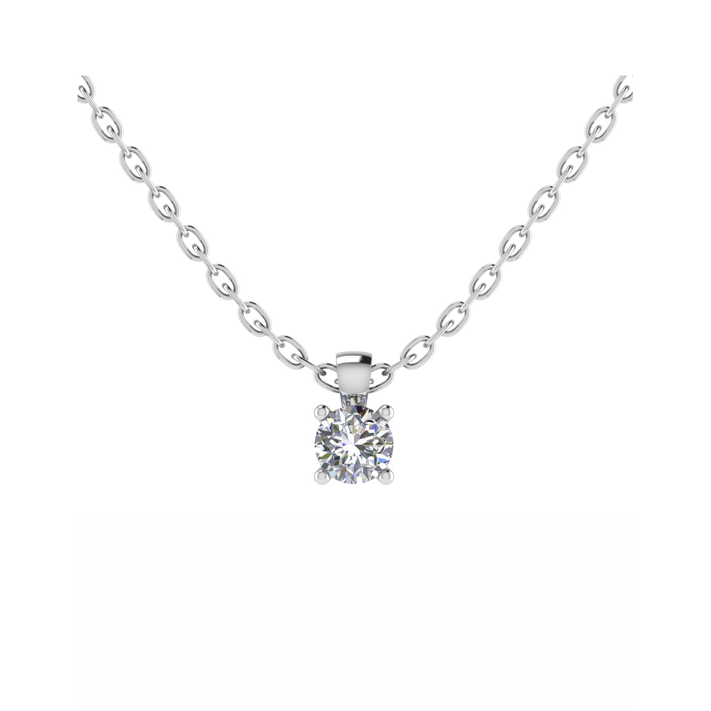 18CT Healing Crystal Necklace with White Gold Mt RD 6mm 0.71g