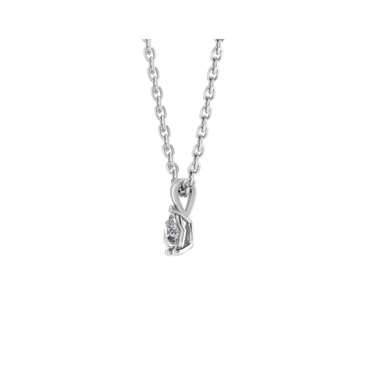 18CT Pear Shaped Diamond Pendant Necklace Mt PR 8.0x5.0mm 0.94gm