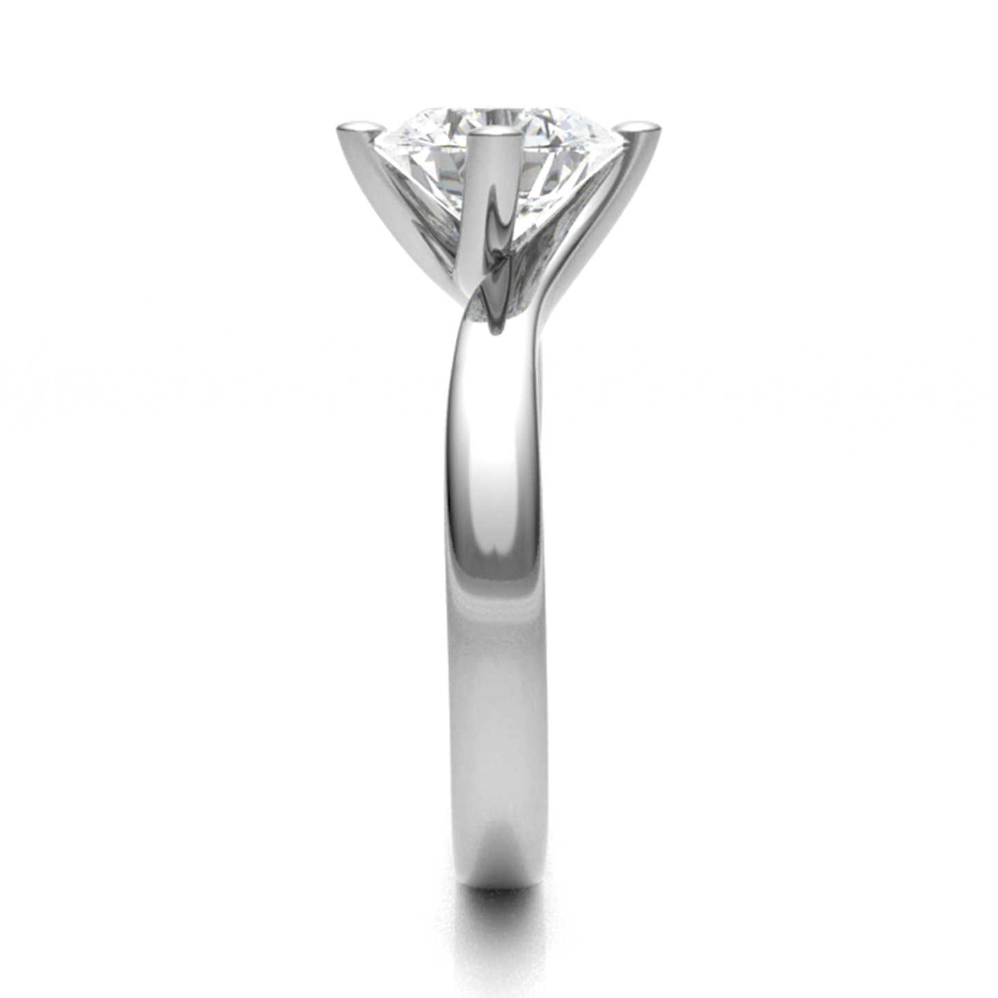 18ct round-cut Herkimer diamond ring 7.0mm 3.25gm