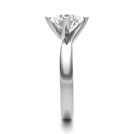 18ct round-cut Herkimer diamond ring 7.0mm 3.25gm