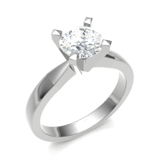 Classic Round Cut Sterling white gold Ring 5.0mm 4.06gm