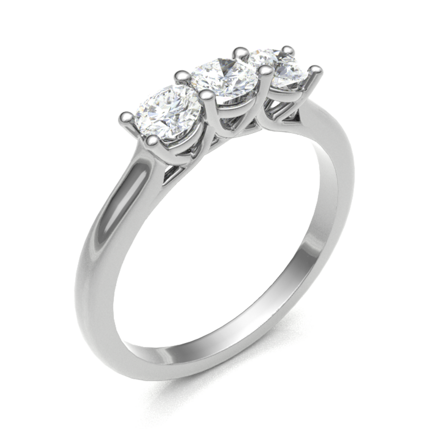18Ct three stone round-cut diamond ring 4.5/4.5/4.5mm M 3.11g