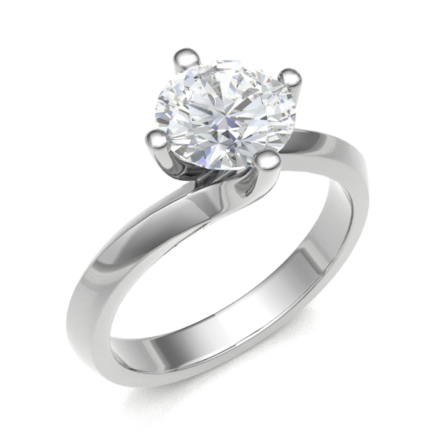 18CT sparkling round diamond ring 6.5mm M 3.35gm