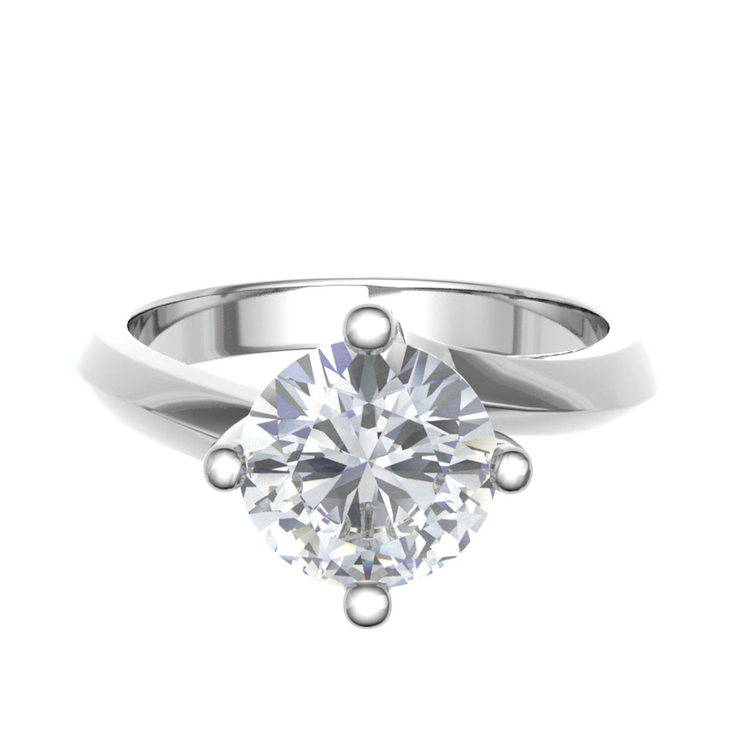 18CT sparkling round diamond ring 6.5mm M 3.35gm