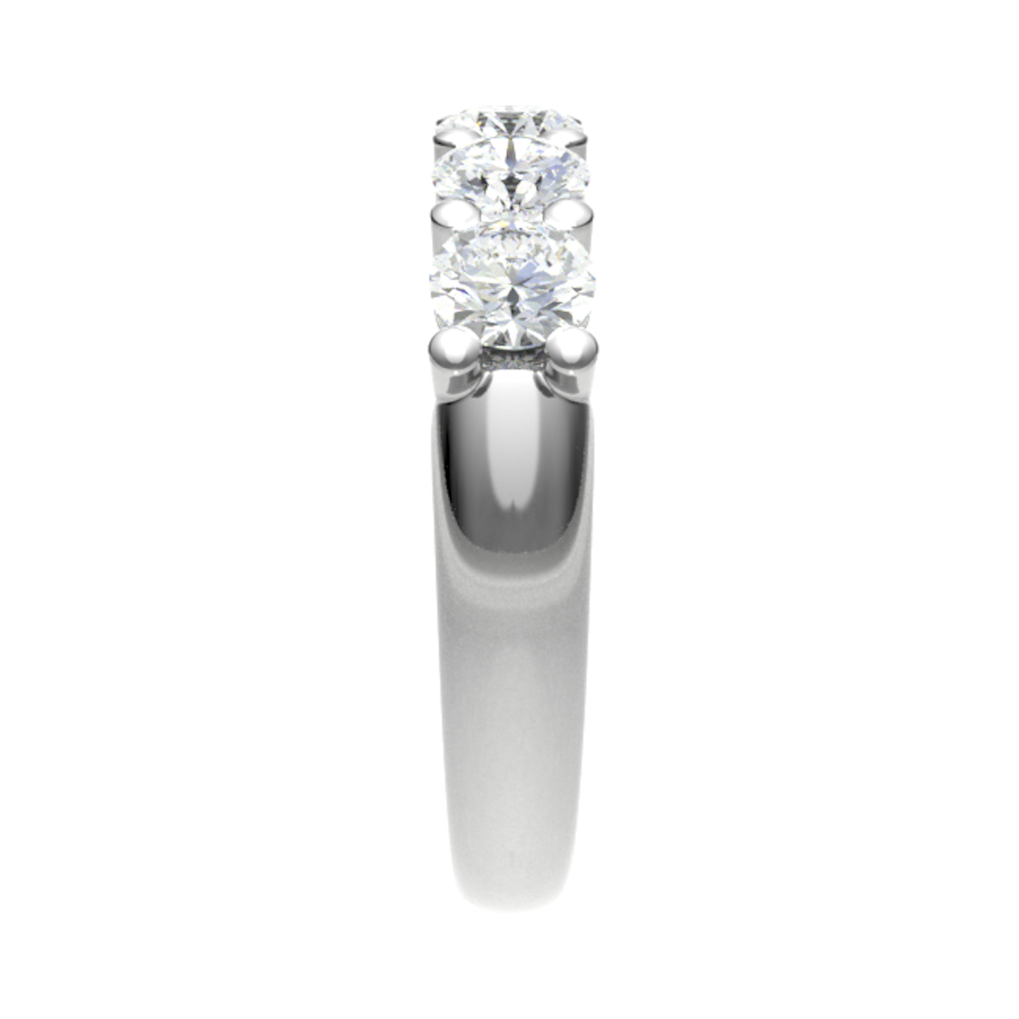 18ct Five brilliant-cut cubic diamonds ring  3.0mmx5 2.82gm