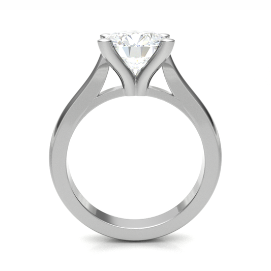 Clear Tilted round stackable diamond ring 5.5mm  3.22gm