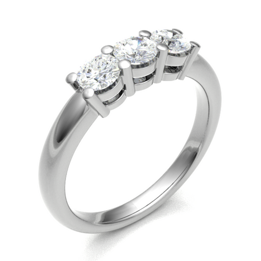 Sterling Three circle diamond ring 3.5mmx3 3.58gm