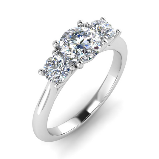 18ct Three Stone Baguette Diamond Ring  4/6.5/4mm M 3.26gm