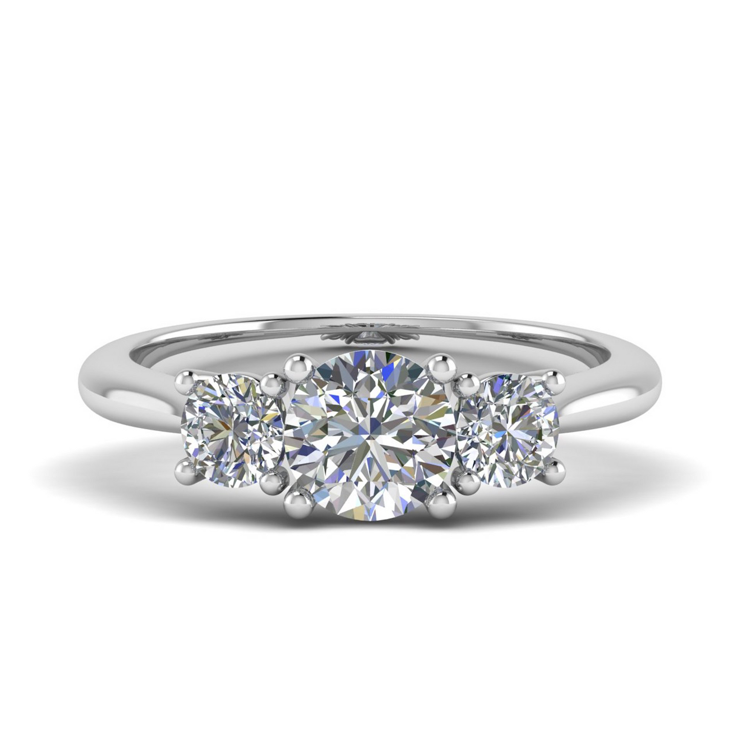 18ct Three Stone Baguette Diamond Ring  4/6.5/4mm M 3.26gm