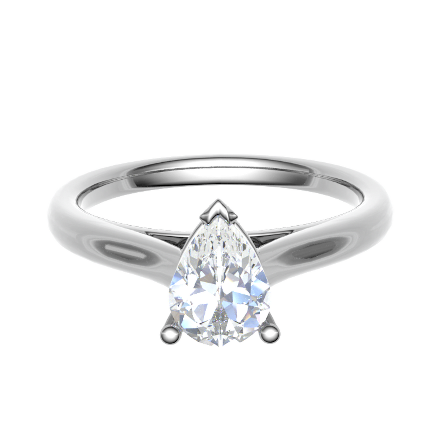 18CT teardrop diamond promise ring 9.0x6.0mm 3.36gm